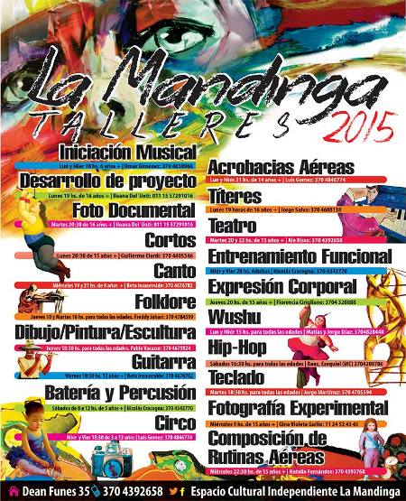 Se largan los talleres artísticos 2015 en el Centro Cultural La Mandinga