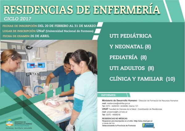 Abren convocatoria a residencias de enfermería 2017