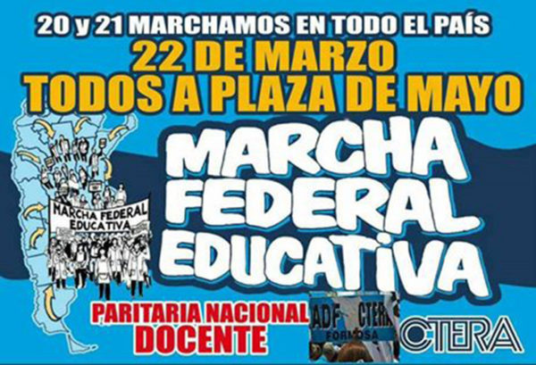 ADF se suma a las jornadas de lucha sindical docente