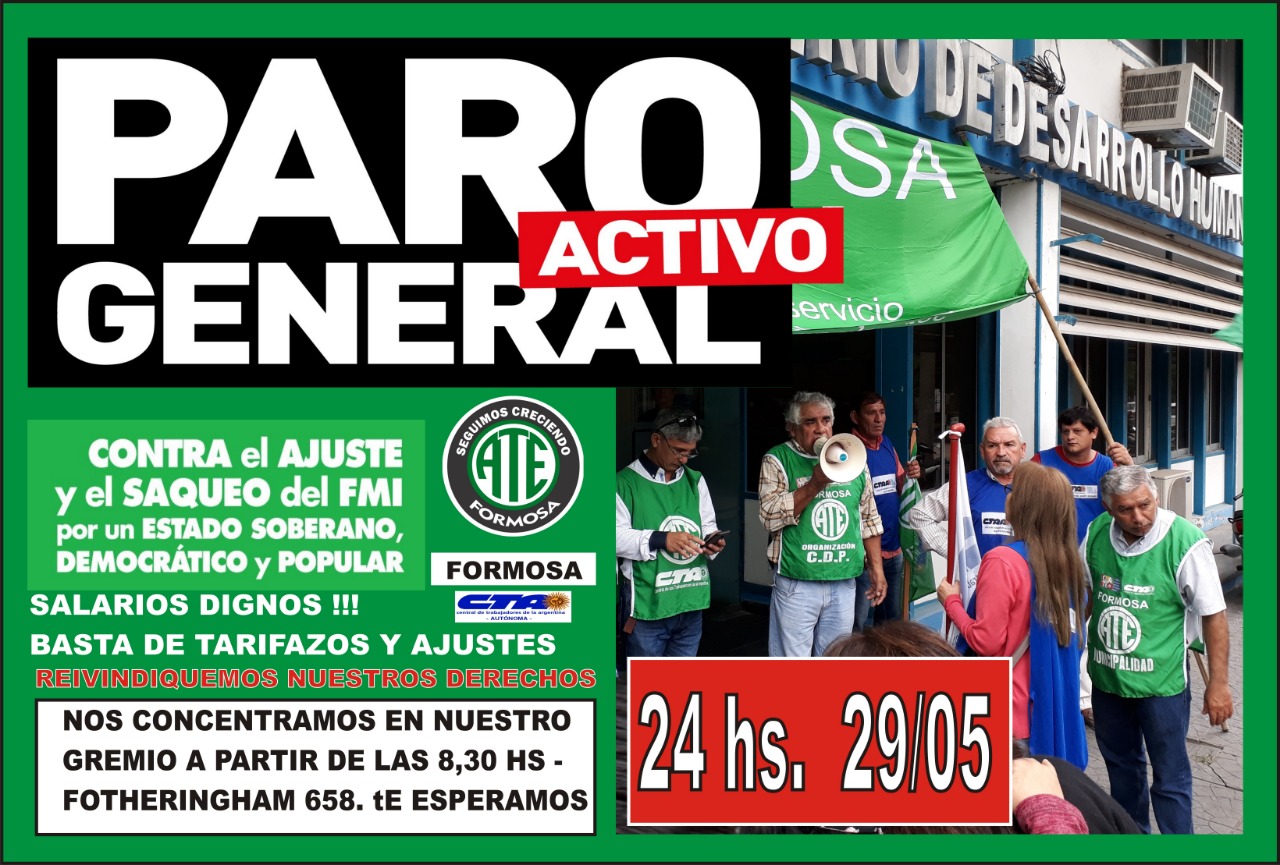 Sexto paro general paralizará la mayor parte de los servicios