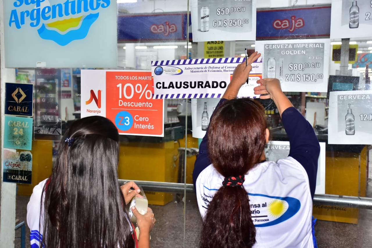 Clausura preventiva de 24 horas para supermercado céntrico