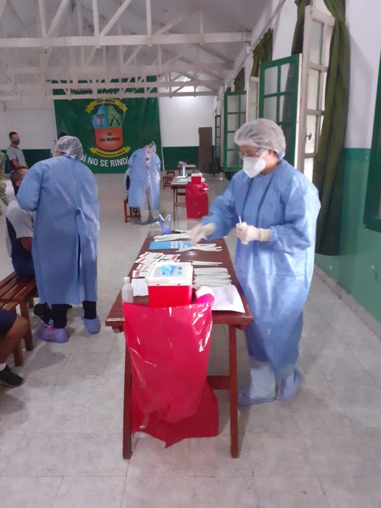 Testeos preventivos COVID en el Regimiento de Monte 29