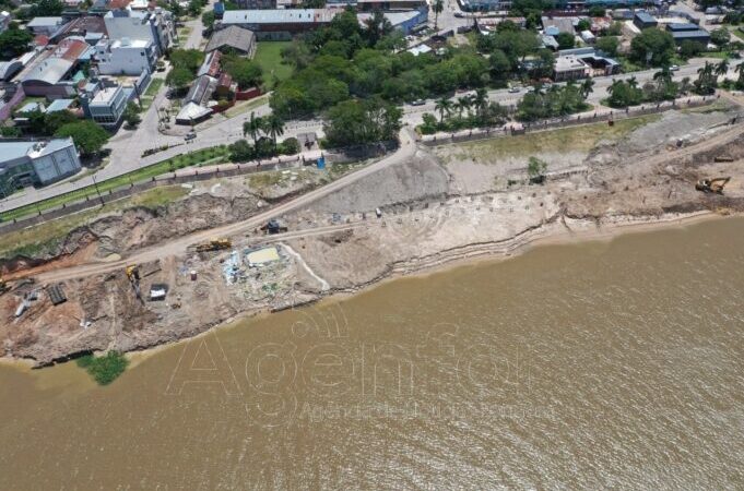Avanzan las obras de protección sobre el río Paraguay, en la Costanera capitalina