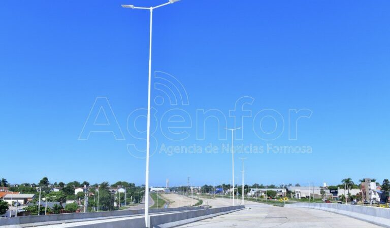 Ponen a punto la iluminación del puente sobreelevado de la avenida Néstor Kirchner y Gendarmería Nacional