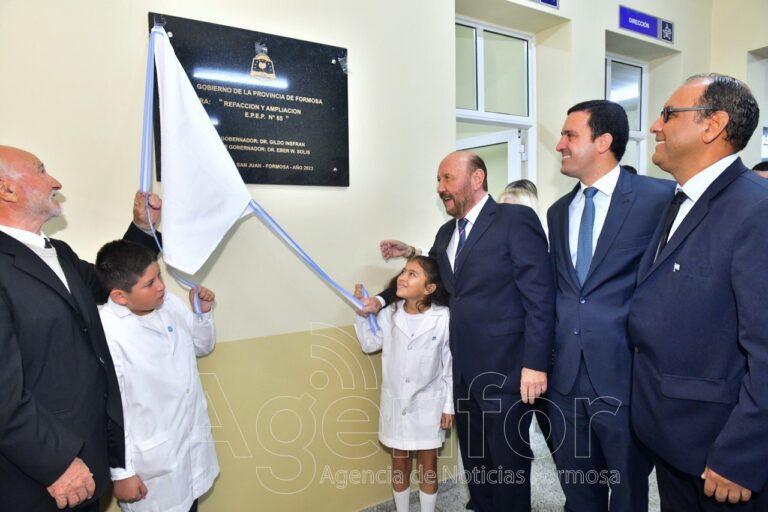 Insfrán inauguró dos escuelas en Colonia San Juan, llegando a las 1475 obras educativas habilitadas en su gestión