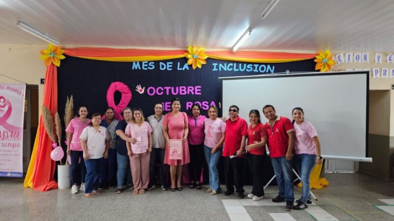 Hospital Laguna Yema: Brindaron una charla de concientización sobre el cáncer de mama en la Escuela Especial Nº 24