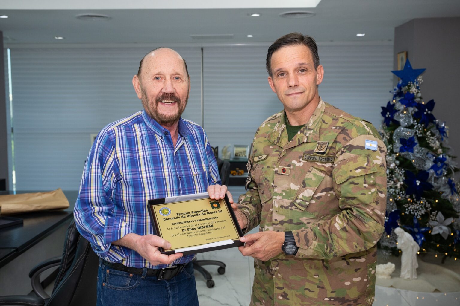 El gobernador Insfrán se reunió con autoridades del Ejército Argentino en Formosa